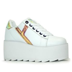 YRU Holographic "Strype" Platform Sneakers